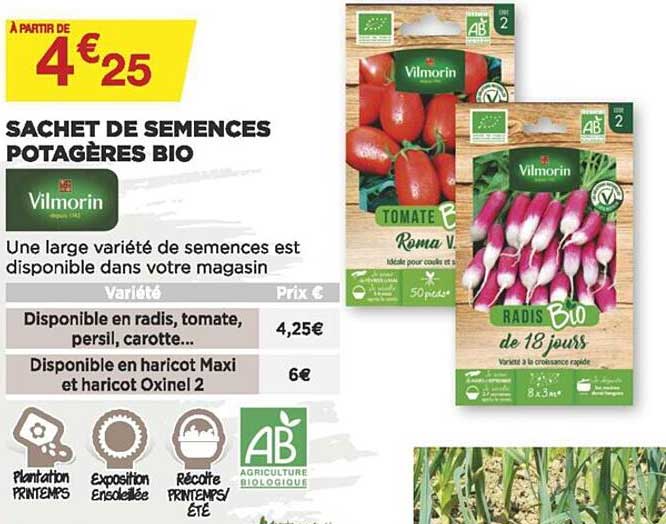 sachet de semences potagères bio vilmorin