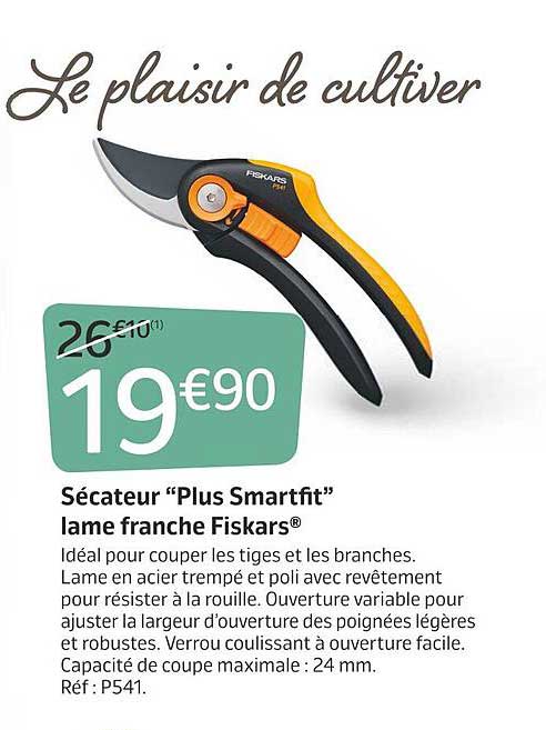 sécateur "plus smirtfit" lame franche fiskars