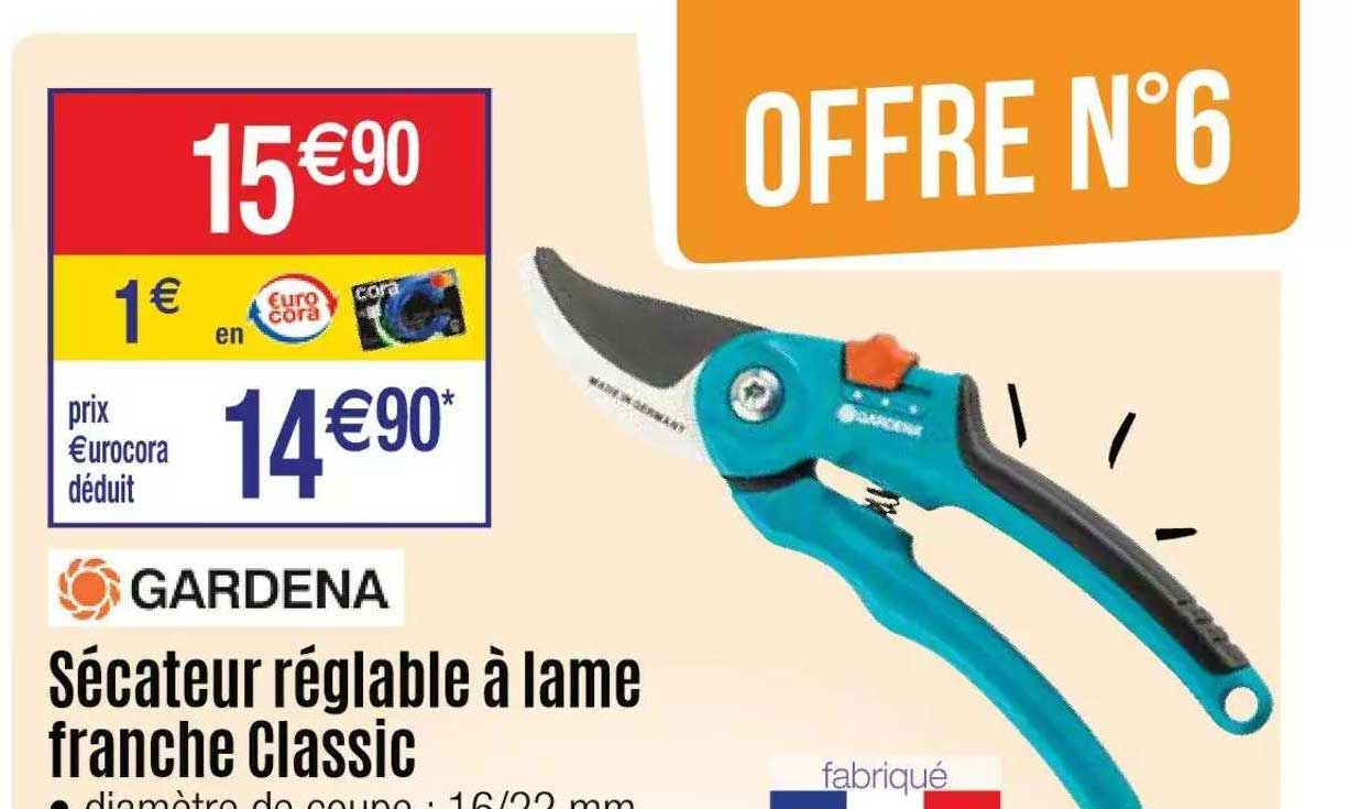 sécateur réglable à lame franche classic gardena
