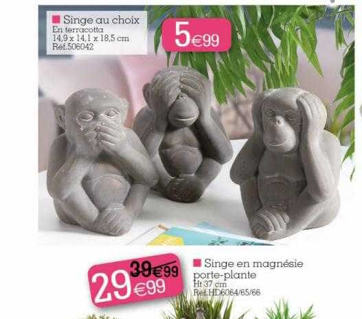 singe au choix , singe en magnésie porte-plante