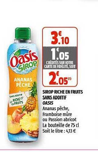 sirop riche en fruits sans additif oasis