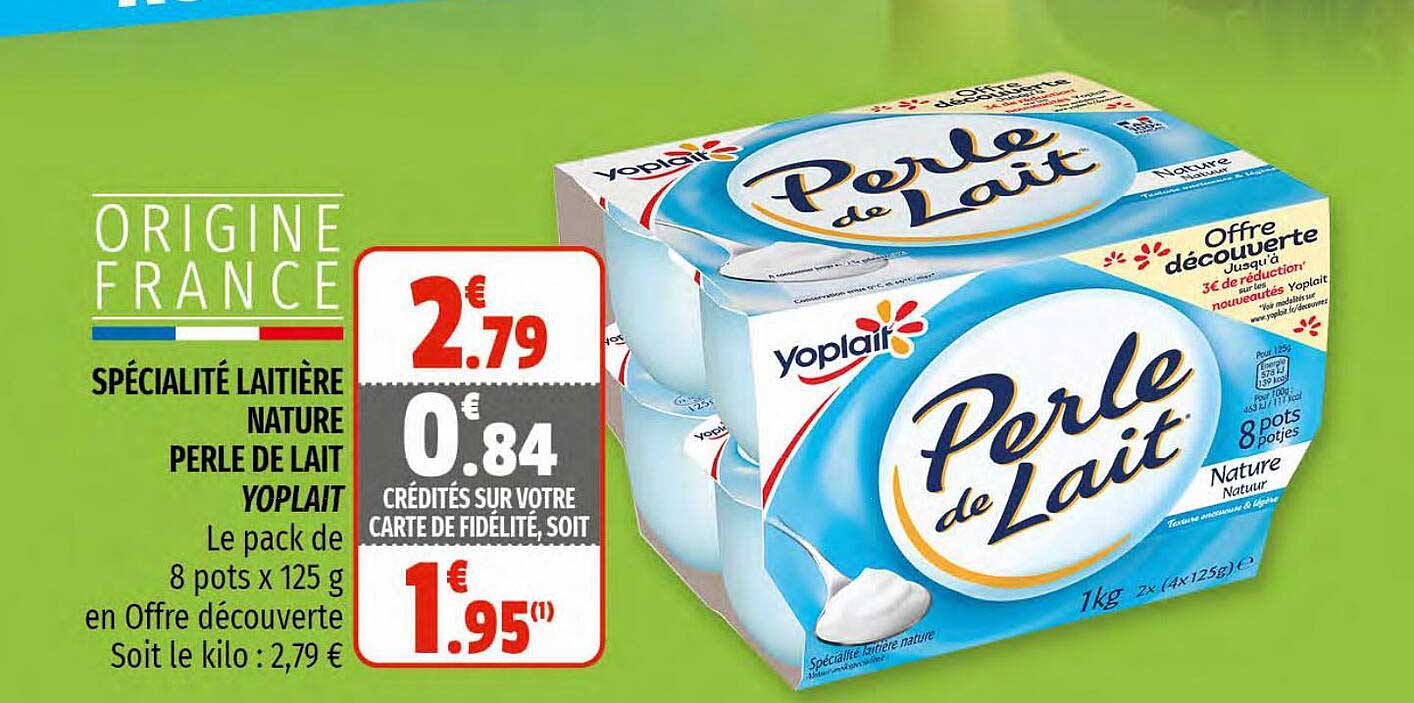 Spécialité Laitière Nature Perle De Lait Yoplait