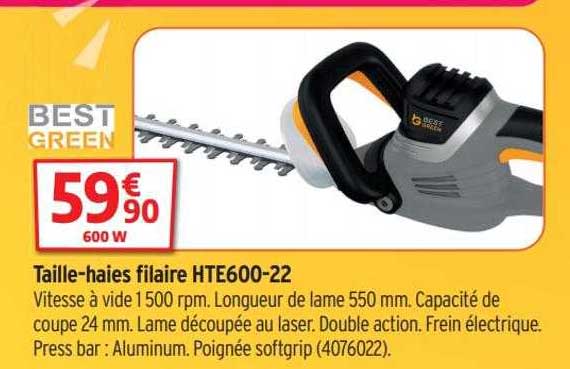 taille-haies filaire hte600-22 bestgreen