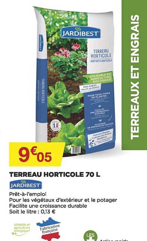 terreau horticole 70 l jardibest