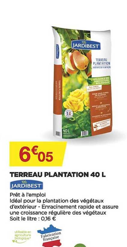 terreau plantation 40 l jardibest
