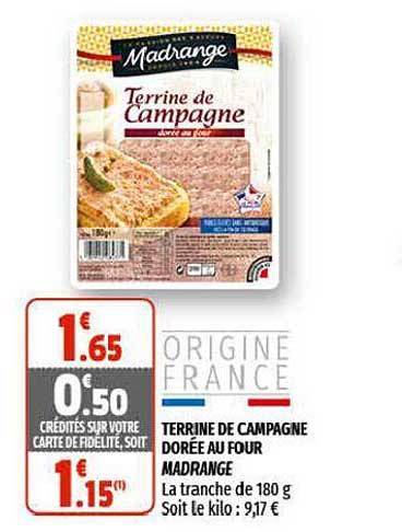 terrine de campagne dorée au four madrange