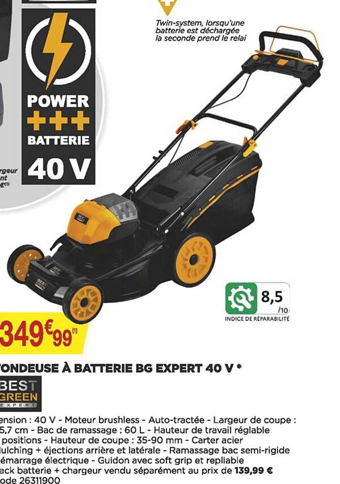 tondeuse à batterie bg expert 40 v bestgreen