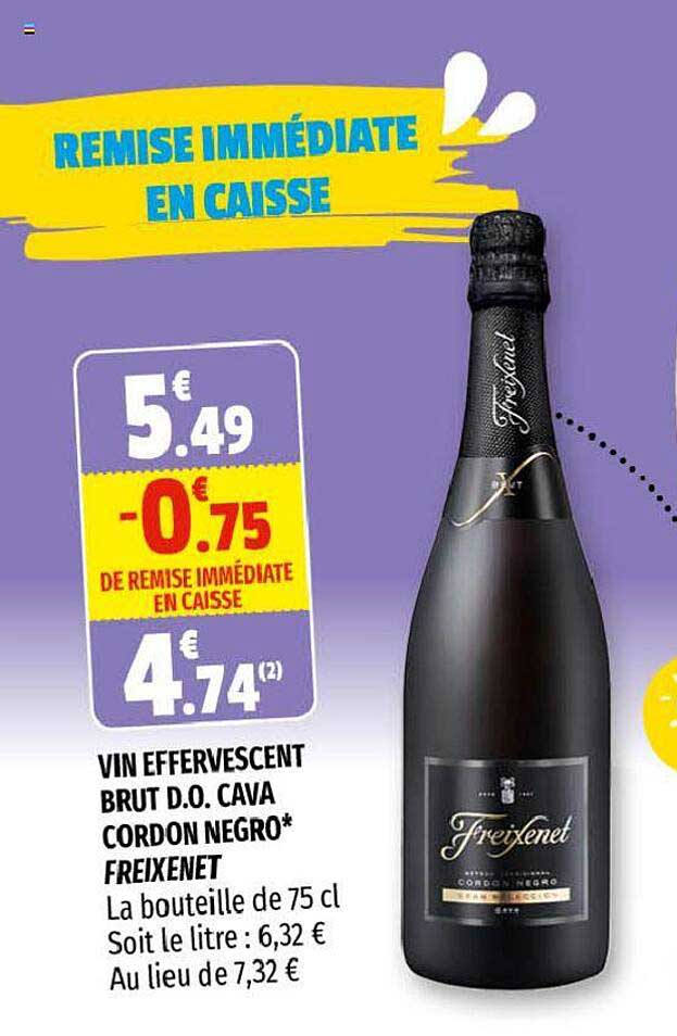 vin effervescent brut d.o. cava cordon negro freixenet