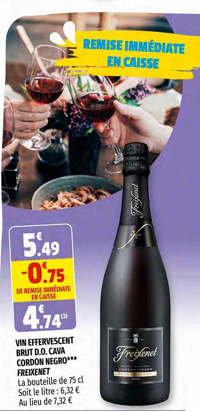 vin effervescent brut d.o. cava cordon negro freixenet