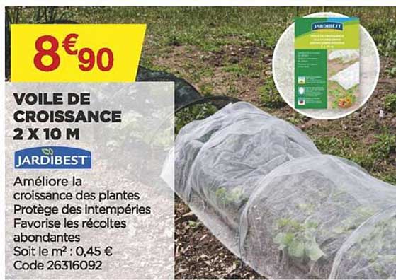 voile de croissance 2 x 10 m jardibest