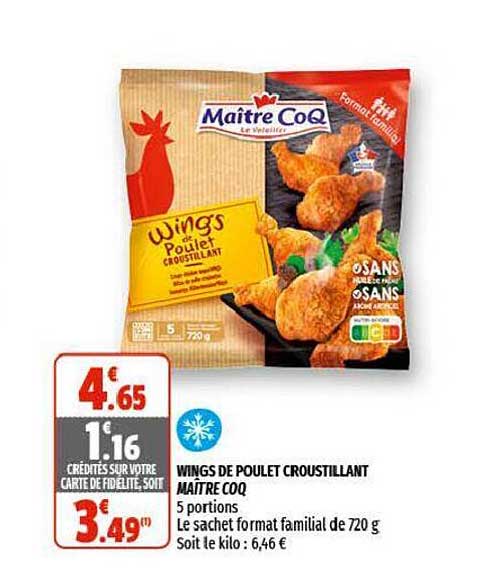 wings de poulet croustillant maître coq