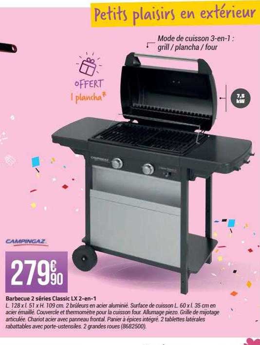 barbecue 2 séries classic lx 2-en-1 campingaz