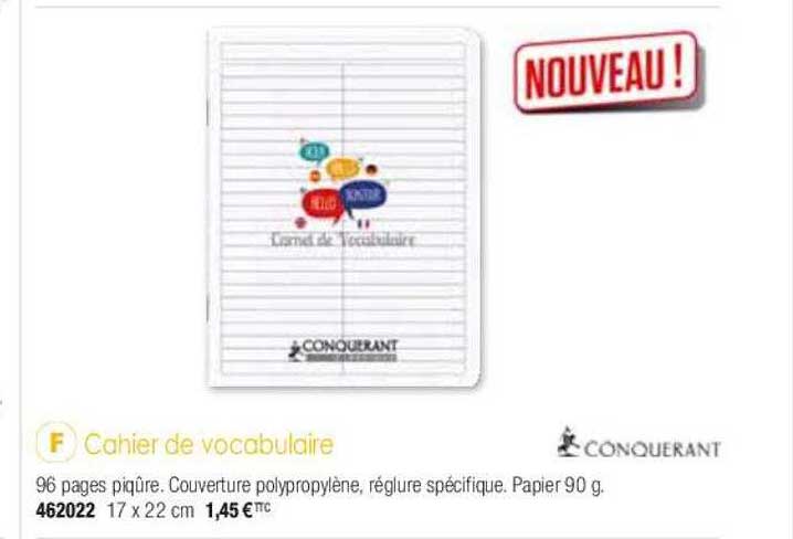 cahier de vocabulaire conquérant