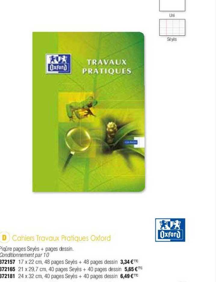 cahiers travaux pratiques oxford