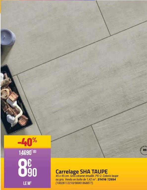carrelage sha taupe