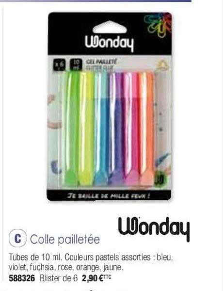colle pailletée wonday