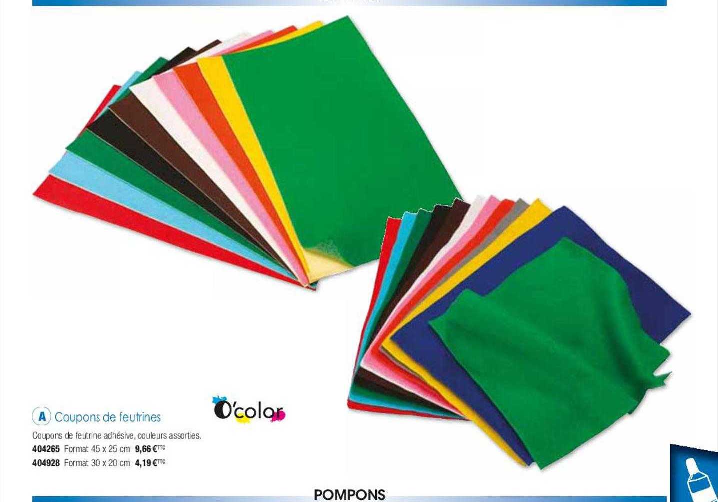 coupons de feutrines o'color
