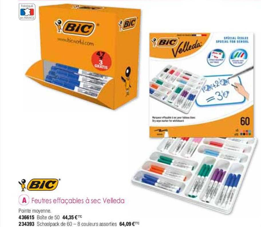 Feutres Effaçables à Sec Velleda Bic