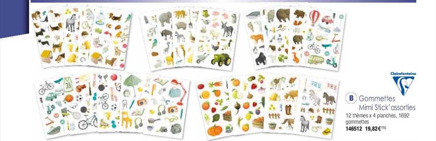 gommettes mimi stick'assorties clairefontaine