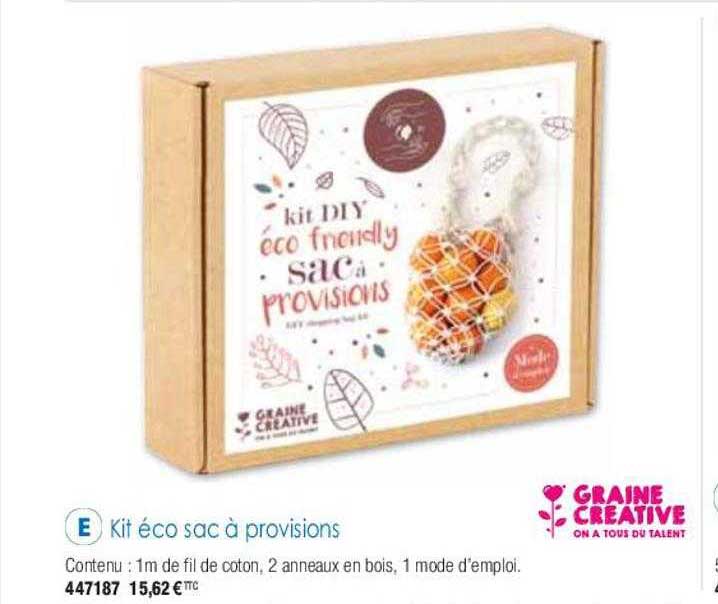 kit éco sac à provisions graine créative