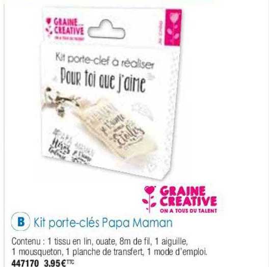 kit porte-clés papa maman graine créative