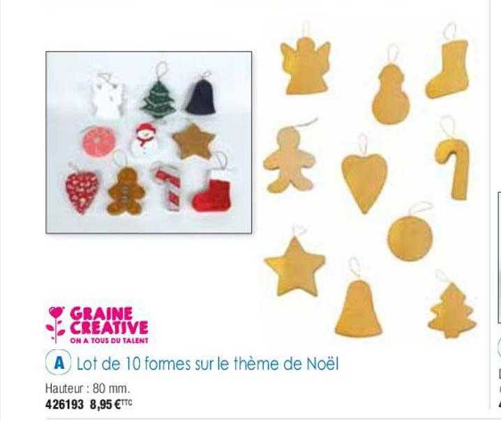 lot de 10 formes sur le thème de noël graine créative