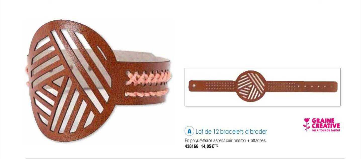 lot de 12 bracelets à broder graine créative