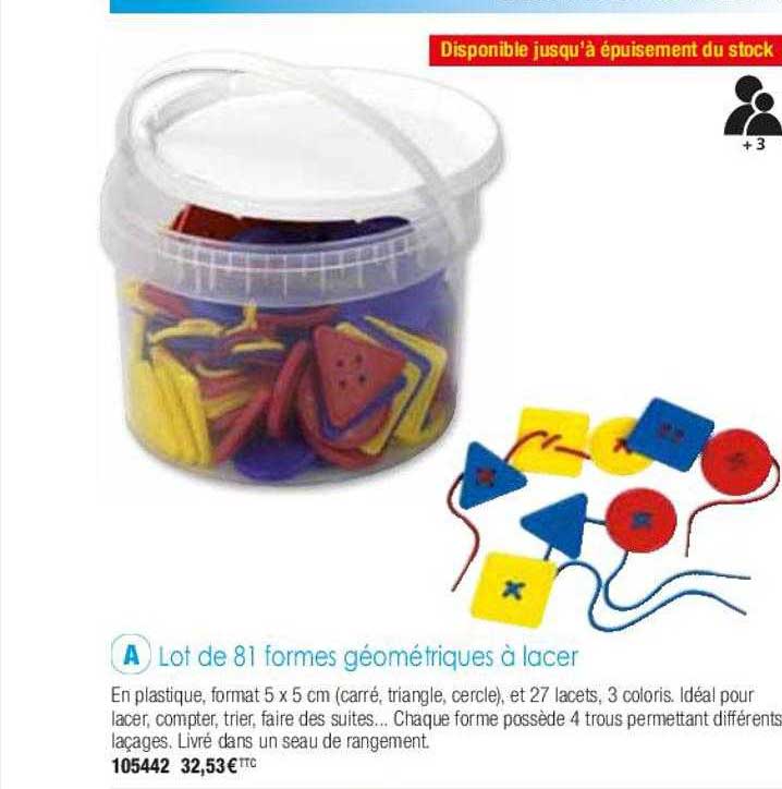 lot de 81 formes géométriques à lacer