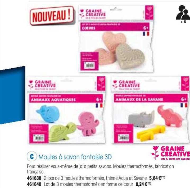 moules à savon fantaisie 3d graine créative