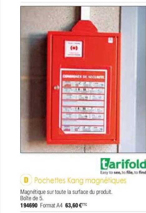 pochettes kang magnétiques tarifold