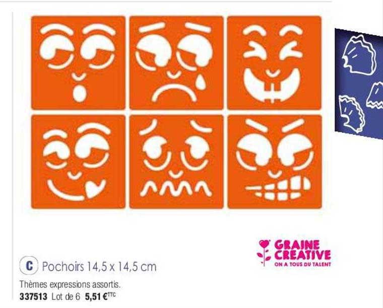 pochoirs 14,5 x 14,5 cm graine créative