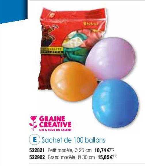 sachet de 100 ballons graine créative