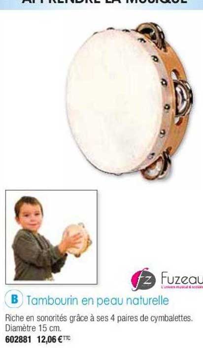 tambourin en peau naturelle fuzeau