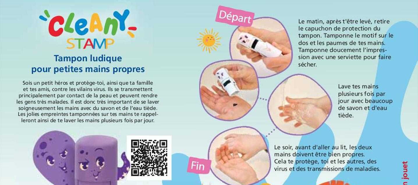 tampon ludique pour petites mains propres cleany stamp