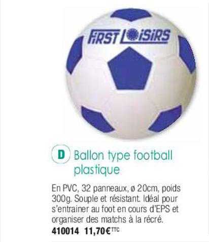 ballon type football plastique