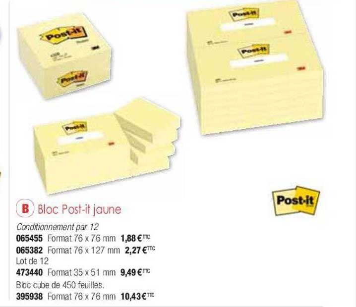 bloc post-it jaune