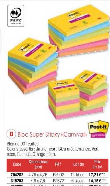 bloc super sticky «carnival» post-it