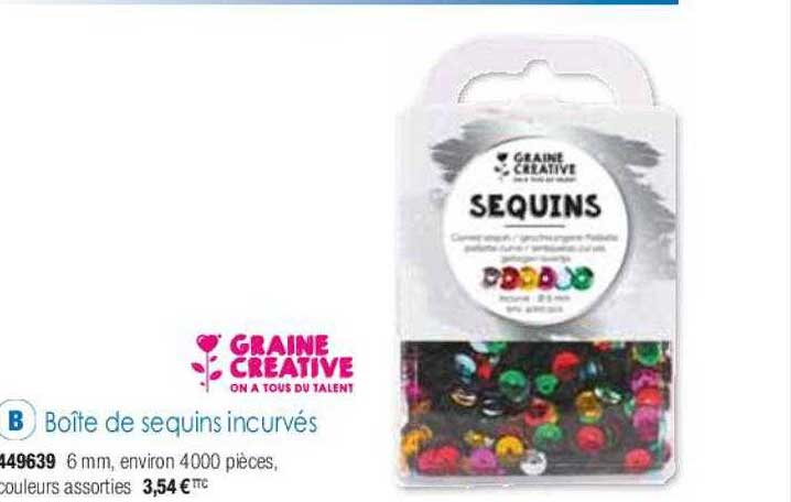 boîte de sequins incurvés graine créative
