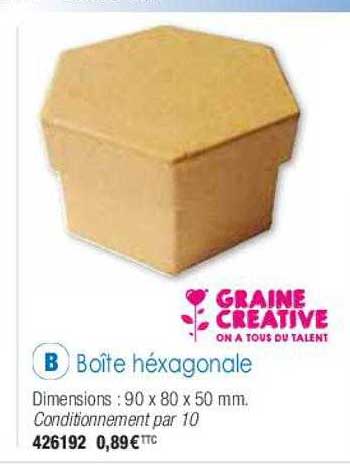 boîte héxagonale graine créative