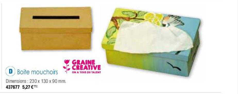 boîte mouchoirs graine créative