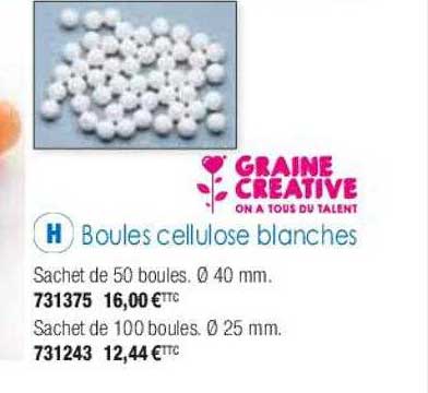 boules cellulose blanches graine créative