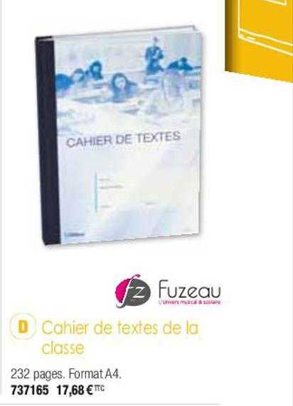 cahier de textes de la classe fuzeau