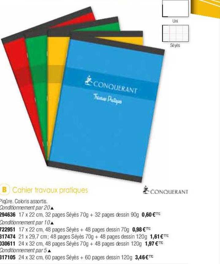 cahier travaux pratiques conquérant