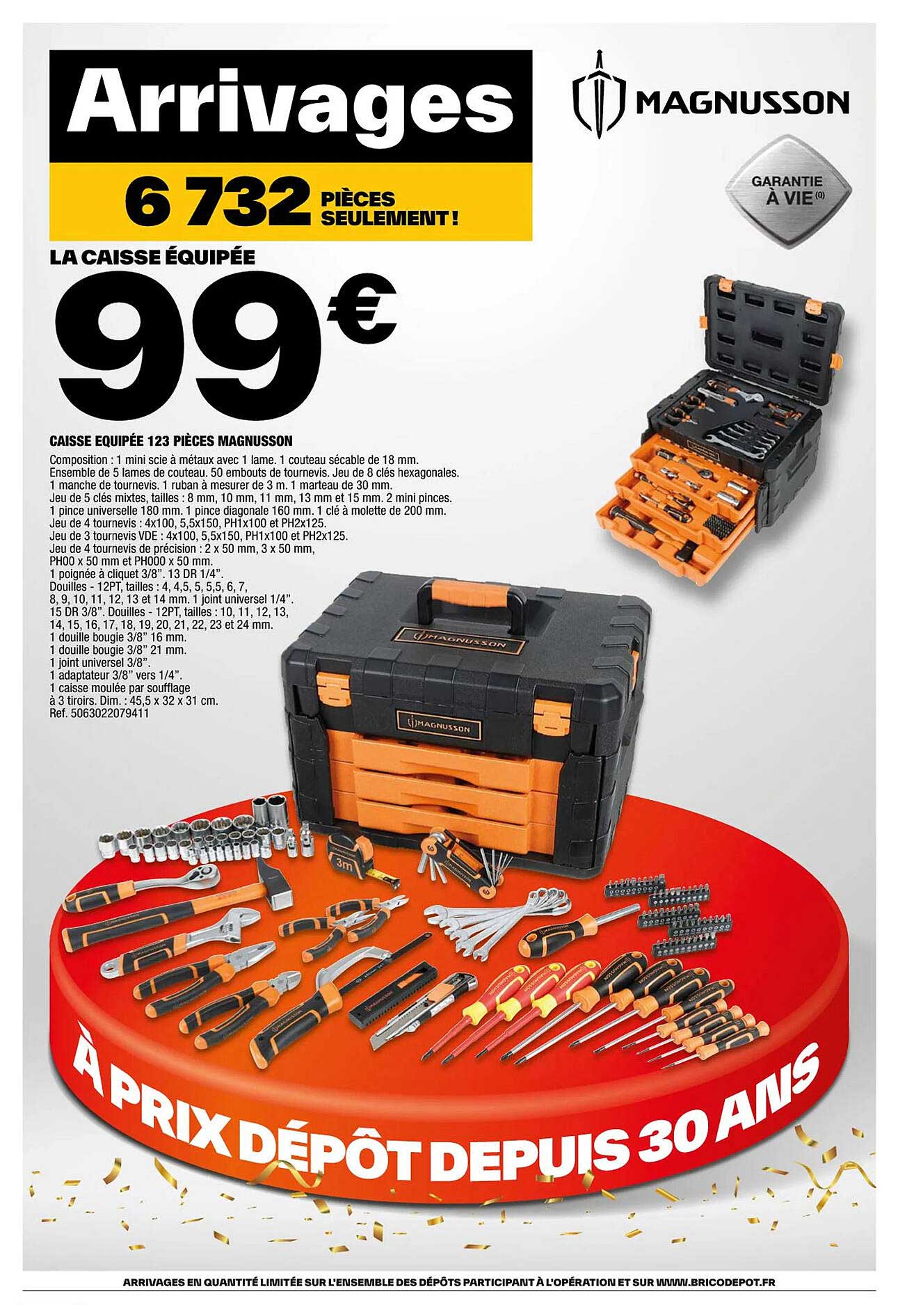 caisse équipée 123 pièces magnusson