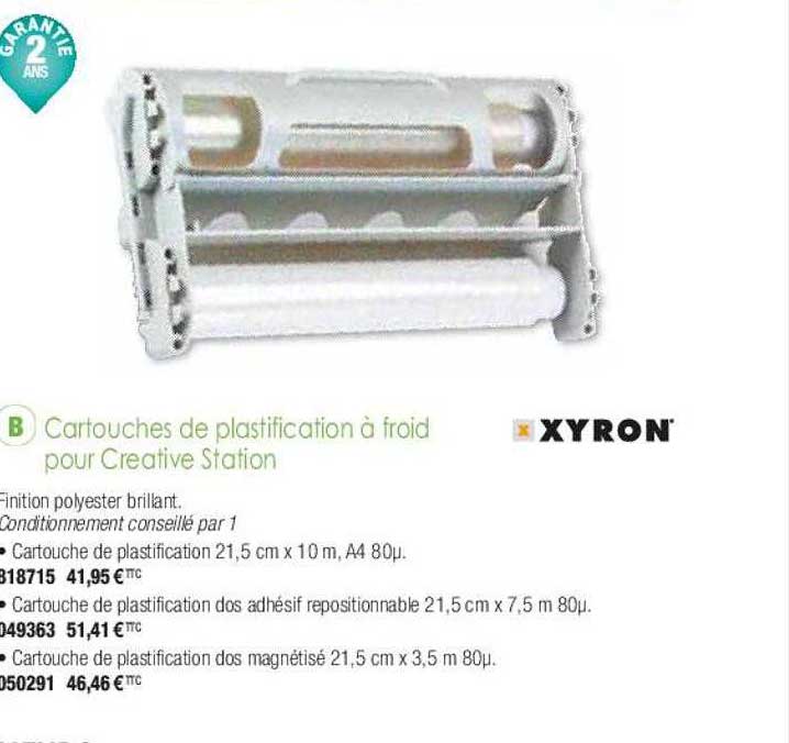 cartouches de plastification à froid pour créative station xyron