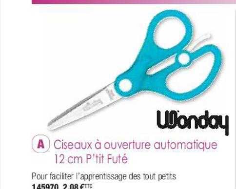 ciseaux à ouverture automatique 12 cm p'tit futé wonday