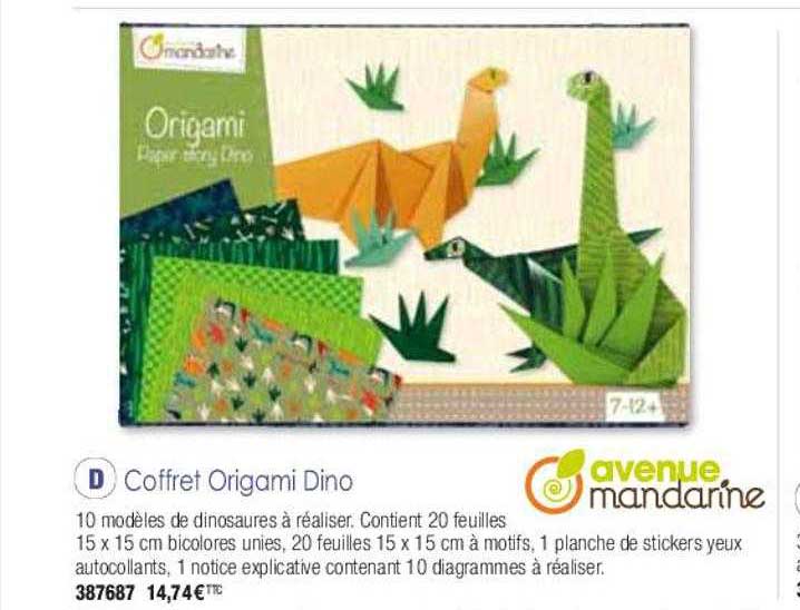 coffret origami dino avenue mandarine