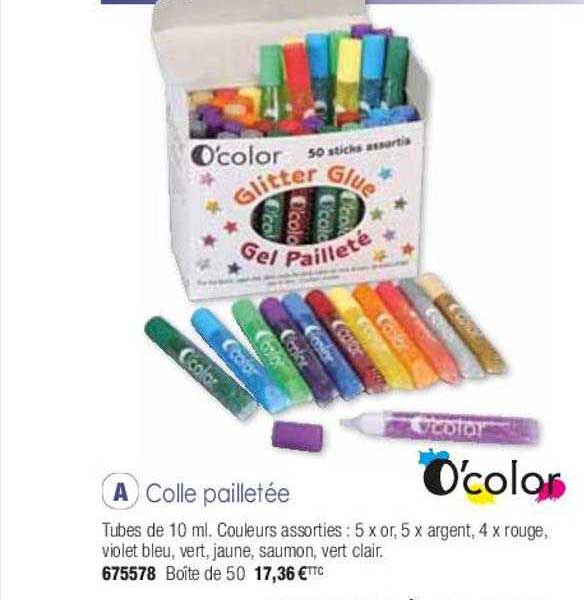 colle pailletée o'color