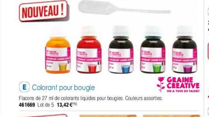 colorant pour bougie graine créative