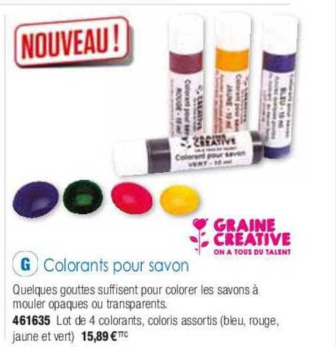 colorants pour savon graine créative